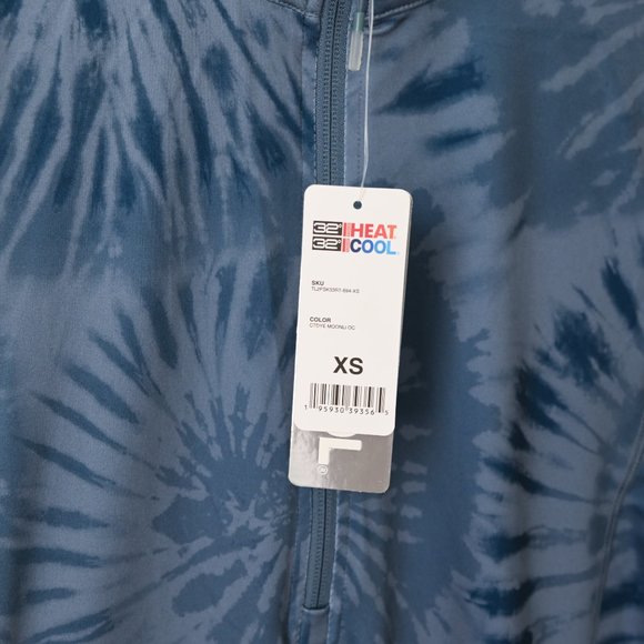 32 DEGREES Blue Tie Dye Lightweight Athletic Quarter Zip Jacket - Size XS - NWT - Picture 2 of 9